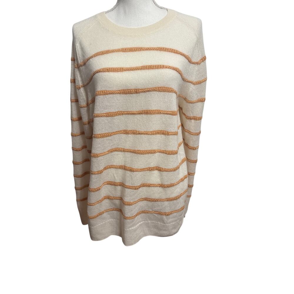 Lafayette 148 New York Cashmere Stripped Breton Sz 2X Stripped Luxurious Sweater